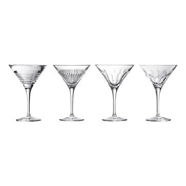 Mixology Set of 4 Martini Glasses 250ml, Clear