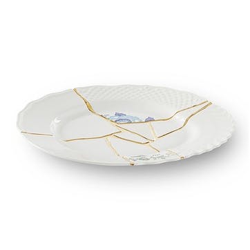 Dinner plate, 27.5cm, Seletti, Kintsugi - No3, white/gold