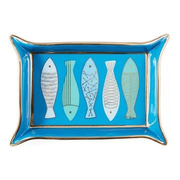 Fish Valet Tray 18 x 12cm, Blue