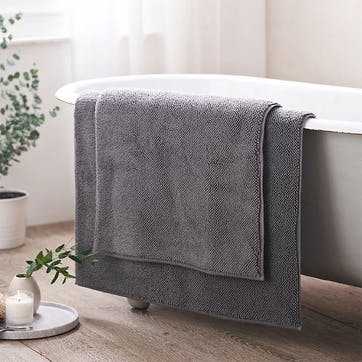 Ile De Re Bath Mat 70 x 110cm, Slate