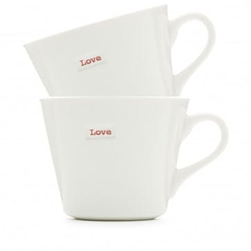 Love' Mug Set of 2 350ml, White