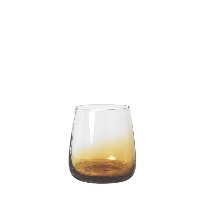 Mouth Blown Short Tumbler, Amber