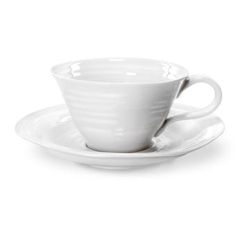 Teacup & Saucers, Set of 4; White