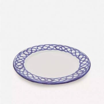 Blue Chain Side Plate Set of 2, D20cm, Blue