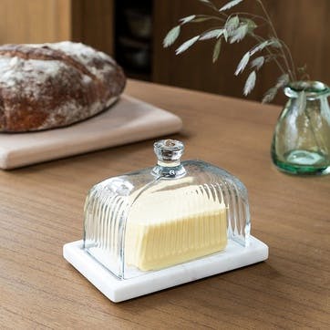 Brompton Butter Dish, White