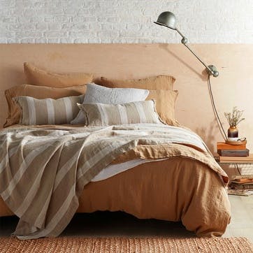 Linen Duvet Cover, Super King, Cumin