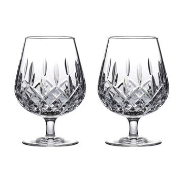 Connoisseur Lismore Set of 2 Brandy Balloon Glasses, 480ml, Clear