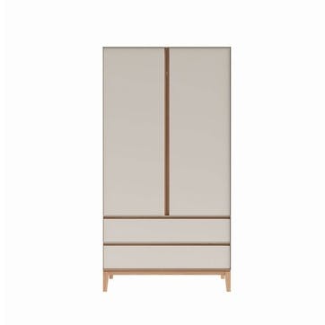 Lars Two Door Wardrobe  H191 x W100cm, Cashmere and Oak
