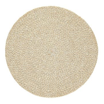 Jute Set of 4 Placemats D27cm, Pearl White