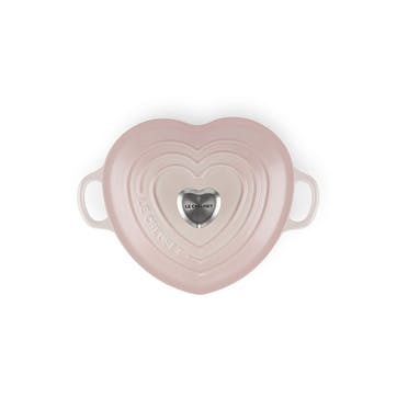 Heart Cast Iron Casserole, 25cm, Shell Pink