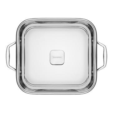 Grano Tri-Ply Square Casserole Dish, Stainless Steel, 28.8cm x 16.9cm x 37.6cm