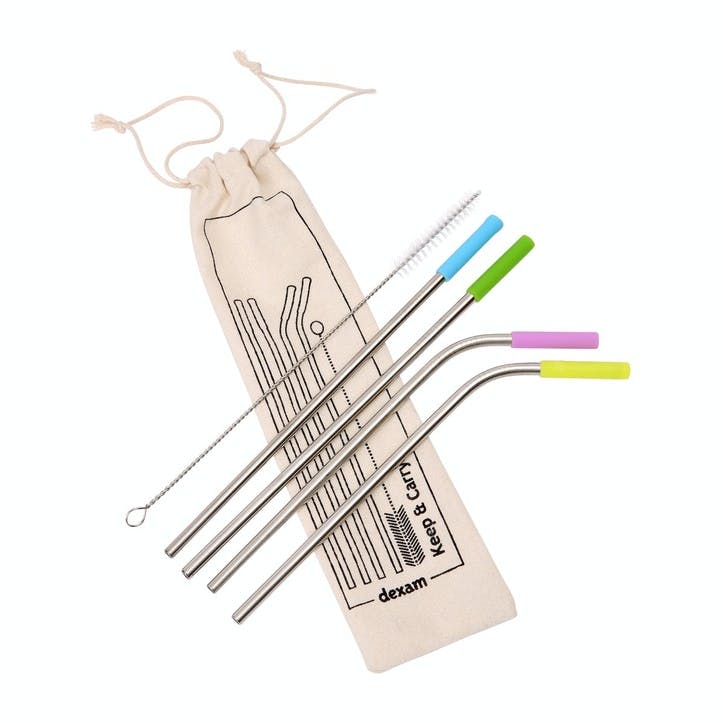 Reusable Stainless Steel Straws, Set of 4