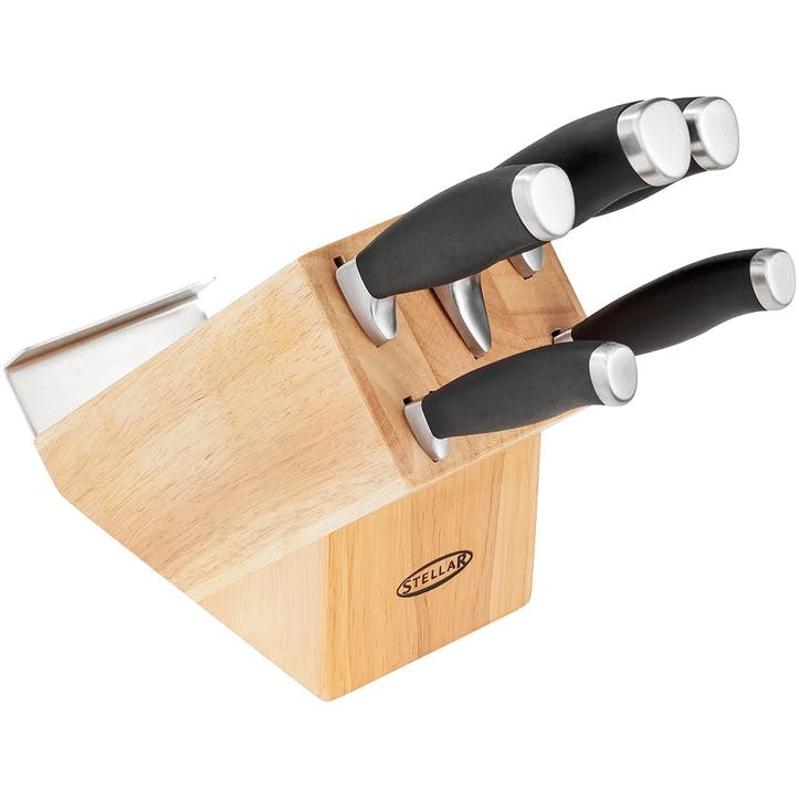 5 Piece Knife Block Set, Natural