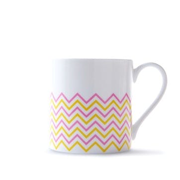Mug, H9cm - 37.5cl, Jo Deakin LTD, Wave, pink/yellow