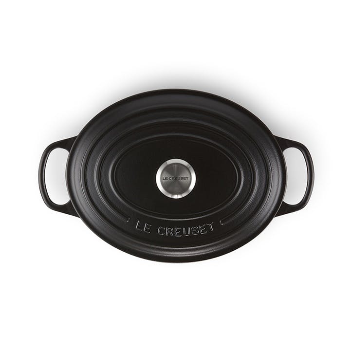 Cast Iron Oval Casserole - 27cm; Satin Black