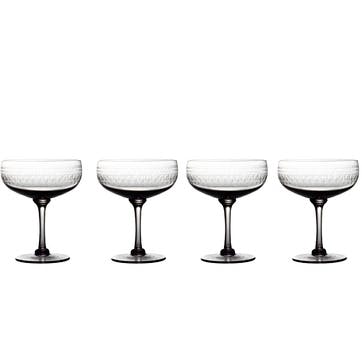 Ovals Set of 4 Cocktail Glasses 210ml, Smoky