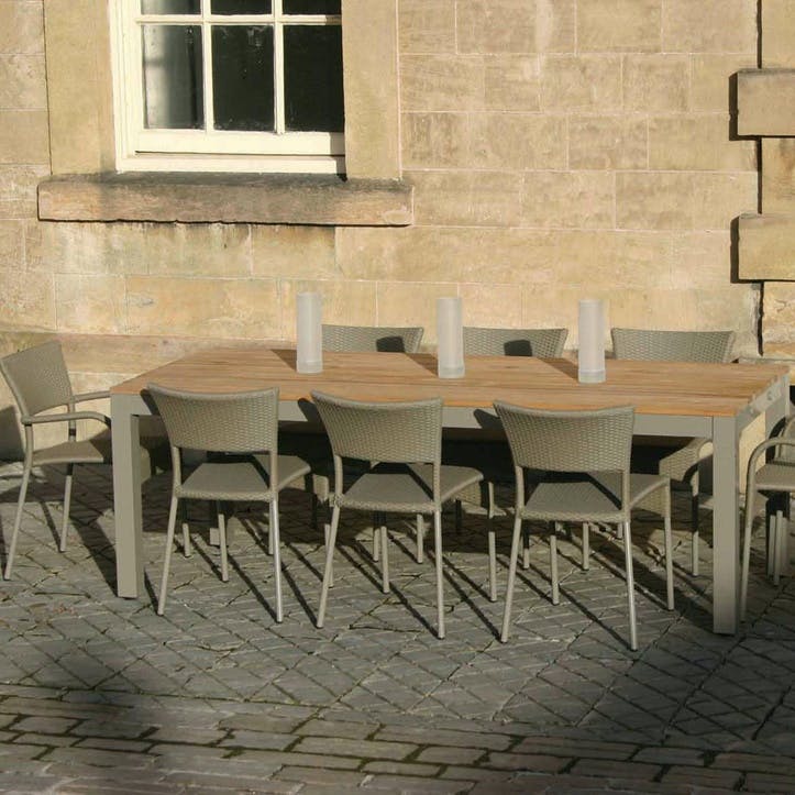 Reclaim Teak Dining Table; Natural/Soft Grey