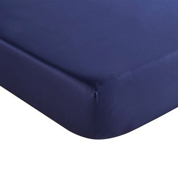 Sateen King Size Fitted Sheet, Navy