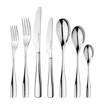 42 piece set, Studio William, Redwood, mirror finish stainless steel