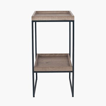 Gallery Side Table, Natural Wood Veneer and Black