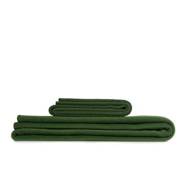 Fleece Throw 145 x 200cm, Forest Green