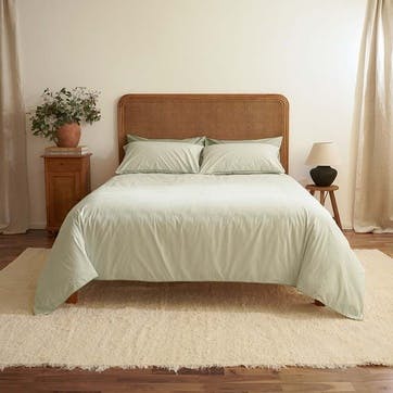The Stripe 200 Thread Count Duvet Cover King, Sage Green