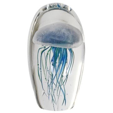 Jellyfish Glass Ornament, Blue