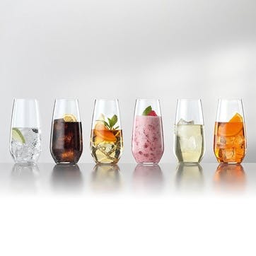Authentis Casual Set of 6 Summer Drinks Glasses 550ml, Clear