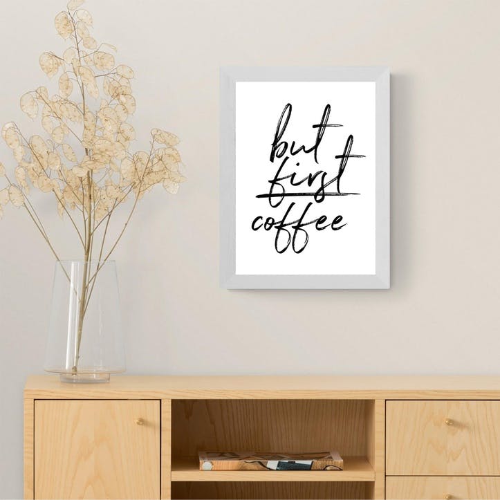 Rafael Farias, But First Coffee Framed Art Print