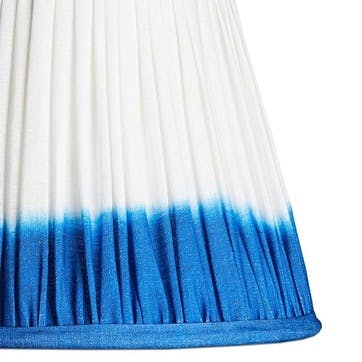 Straight Empire Shade, 40cm, Blue Shibori Linen