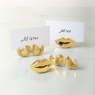 Mr & Mrs Muse Set of 4 Place Card Holders , Gold