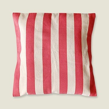 Olivia Striped Woven Cushion Cover 50cm, Red
