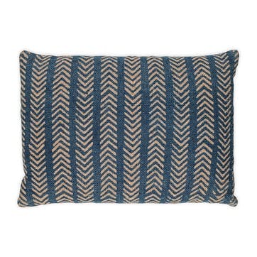 Yashmi Cushion Cover 40 x 60cm, Natural & Dark Blue