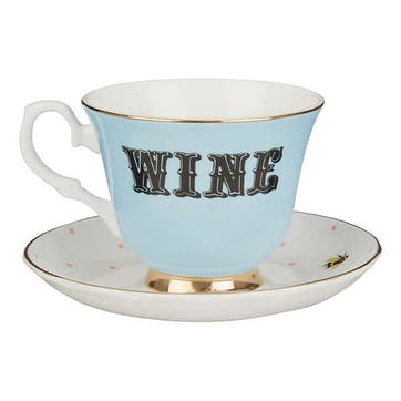 Pastel Wine Teacup & Saucer