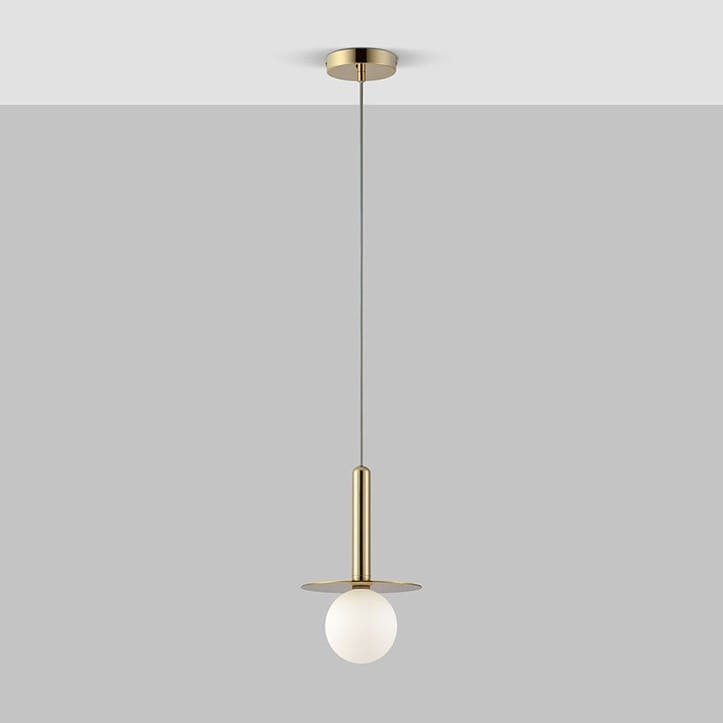 Disk Pendant Light H206cm, Brass