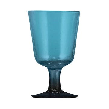 Recycled Set of 6 Wine Glasses 250ml, Mineral Blue