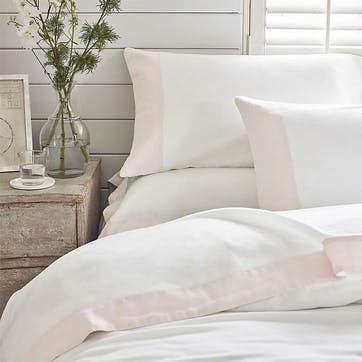 Portobello Standard Oxford Pillowcase, White/Petal