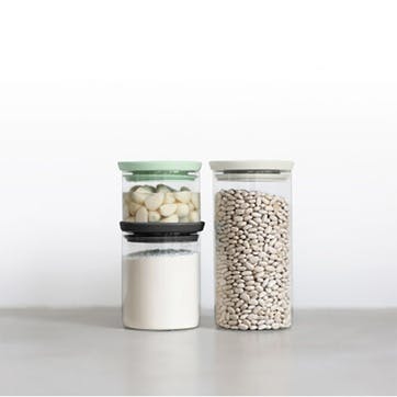 Stackable Glass Jar Set of 3 , Mixed