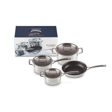 Classic 3-ply  4-Piece Cookware Set, , Stainless Steel