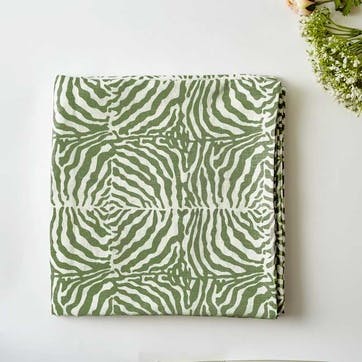 Zebra Tablecloth 145 x 300cm, Green