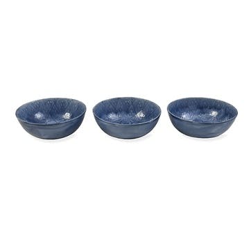 Fiskardo Set of 3 Nibble Bowls, Blue