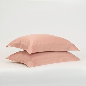 The Edged 300 Thread Count Oxford Border Pair of Standard Pillowcases, Clay Pink