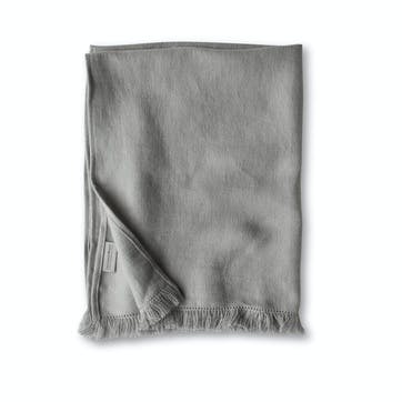 Motte Fringe Hand Towel, Pale Grey