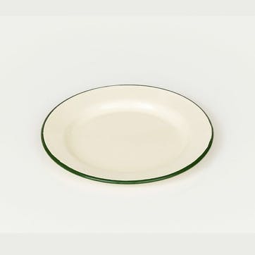 Enamel Plate, Green Trim