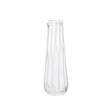 Stripe Jug 800ml, Clear & White