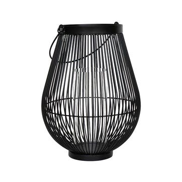 Venere Lantern with Glass Insert H34cm, Black