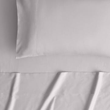 Cotton Sateen  500tc Fitted Sheet Double, Silver