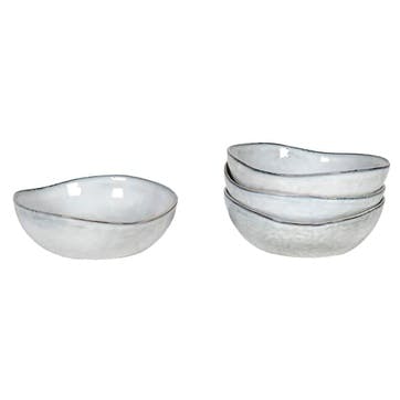 Flax Set of 4 Bowls D18.5cm, White