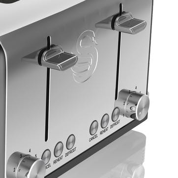 Retro 4-Slice Toaster, Black