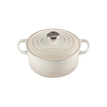 Signature Cast Iron Round Casserole, 22cm, Meringue